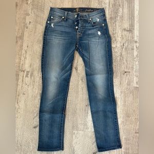 Women’s Size 23 7 for all Mankind Josefina Skinny Boyfriend Mid-Rise